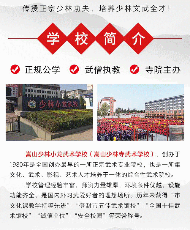 小孩子報名少林學(xué)校需要具備什么條件